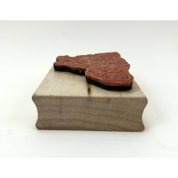 Vintage Rubber Stamp Bunnies Decorating A‎ Christmas Tree Carrots Rabbits Garden - Picture 7 of 7